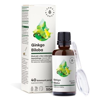 Aura Herbals Ginkgo Biloba - Miłorząb Japoński ekstrakt 50:1 50 ml w kroplach