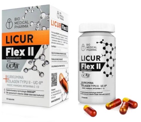 Bio Medical Pharma LICUR Flex II kurkumina kolagen UC-II 30 kapsułek