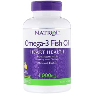 Natrol Omega-3 Fish Oil DHA EPA 1000 mg 150 kapsułek miękkich o smaku cytrynowym