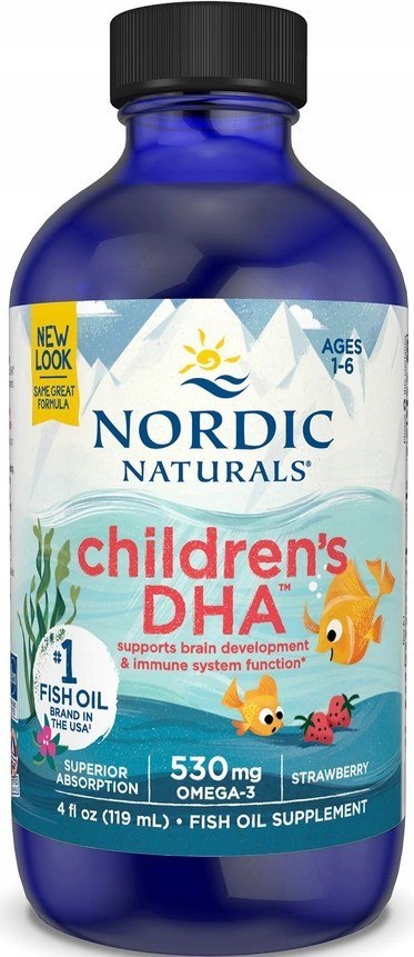 Nordic Naturals Children's DHA Omega 3 dla dzieci w płynie smak truskawkowy 119 ml