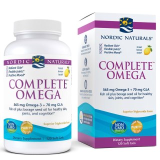 Nordic Naturals Complete Omega z witaminą D3 i GLA 120 miękkich kapsułek o smaku cytrynowym