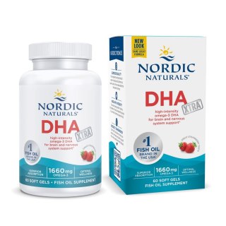 Nordic Naturals DHA XTRA 1660mg Omega-3 60 miękkich kapsułek o smaku truskawkowym