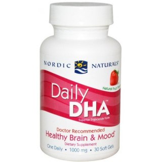 Nordic Naturals Daily DHA 30 kapsułek miękkich o smaku truskawkowym