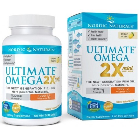 Nordic Naturals Ultimate Omega 2X Mini z D3 1120mg 60 kapsułek miękkich