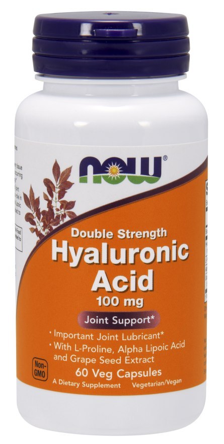 Now Foods Kwas hialuronowy Hyaluronic Acid Double Strength 100mg 60 kapsułek wegańskich