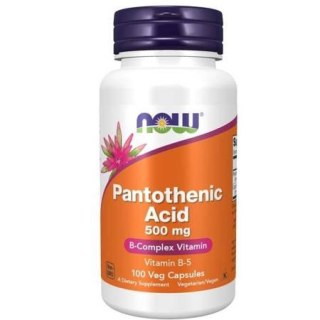 Now Foods Pantothenic Acid (Kwas pantotenowy) 500mg 100 kapsułek wegańskich