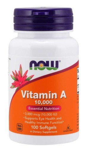 Now Foods Vitamin A 10000 iu witamina A 100 kapsułek miękkich