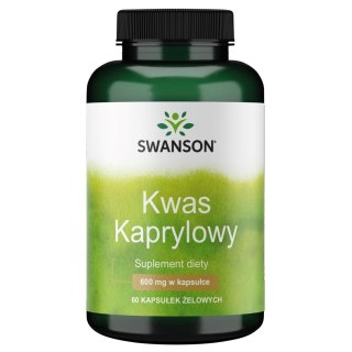 Swanson Caprylic Acid (Kwas kaprylowy) 600 mg 60 kapsułek