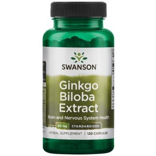 Swanson Ginkgo Biloba (Miłorząb Japoński) ekstrakt 60 mg 120 kapsułek