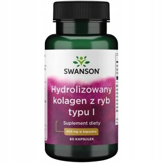 Swanson Hydrolizowany kolagen z ryb typu I 400 mg 60 kapsułek