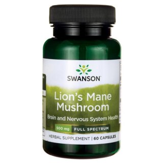 Swanson Lion's Mane (Soplówka jeżowata) 500 mg 60 kapsułek