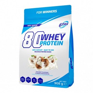 6PAK 80 Whey Protein 908g o smaku kokosowym