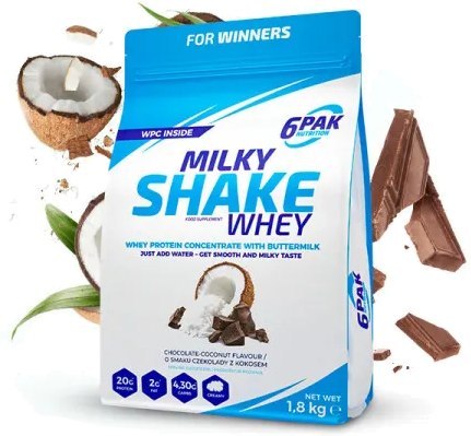 6PAK Milky Shake Whey 700g białko WPC o smaku kokosowo-czekoladowym