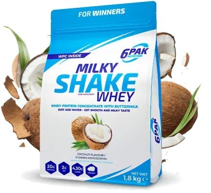 6PAK Milky Shake Whey 700g białko WPC o smaku kokosowym