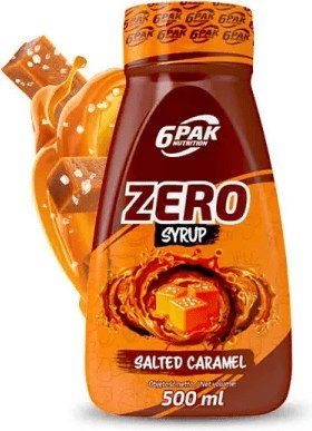 6PAK Syrop Zero 500 ml o smaku słonego karmelu