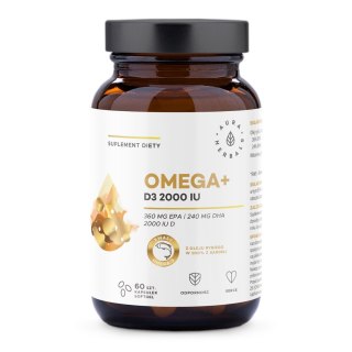 Aura Herbals Omega+ Witamina D3 2000 IU 60 kapsułek