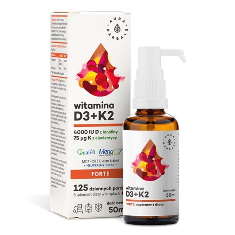 Aura Herbals Witamina D3 4000 IU + K2MK7 50 ml