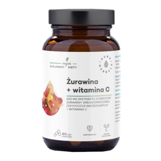 Aura Herbals Żurawina 800 mg + Witamina C 60 kapsułek