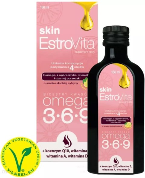 EstroVita Skin Omega 3-6-9 dla kobiet 150 ml o smaku słodkiej cytryny