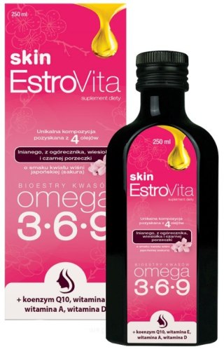 EstroVita Skin Omega 3-6-9 dla kobiet 250 ml o smaku kwiatu wiśni