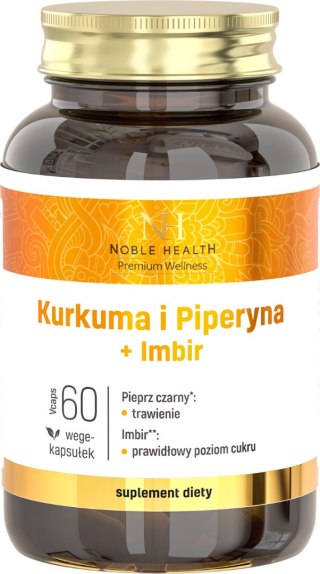 Noble Health Kurkuma i piperyna + imbir 60 kapsułek