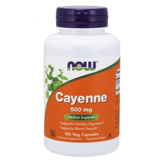 Now Foods Cayenne Pieprz Kajeński 500 mg 100 kapsułek