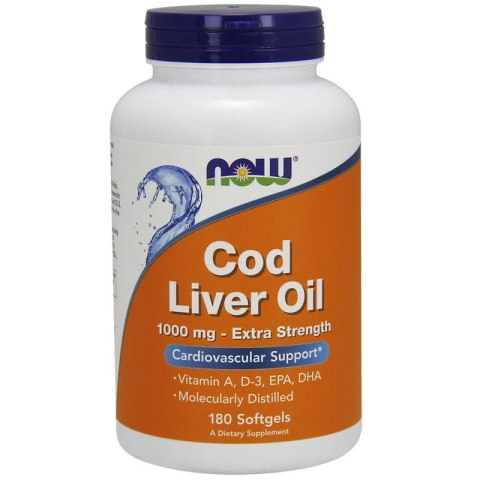 Now Foods Cod Liver Oil 1000 mg 180 kapsułek