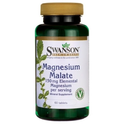 Swanson Magnesium malate (Jabłczan magnezu) 60 tabletek