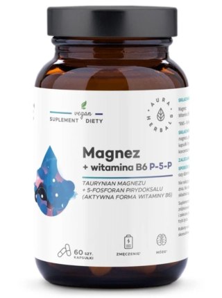 Aura Herbals Magnez + Witamina B6 (P-5-P) 60 kapsułek