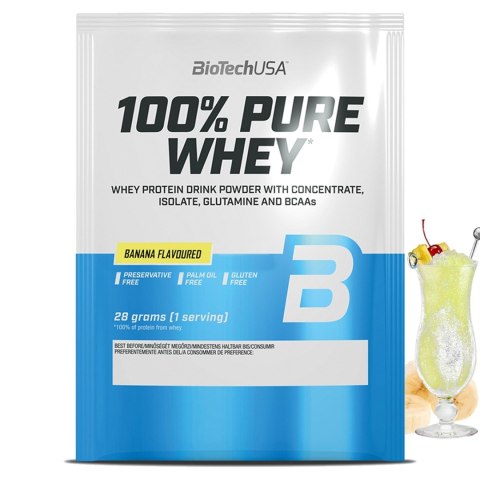 BioTech USA 100% Pure Whey 28g o smaku bananowym