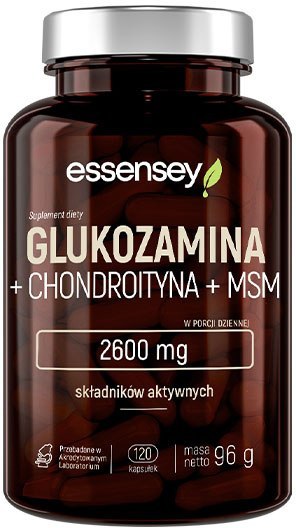 Essensey Glukozamina + Chondroityna + MSM 120 kapsułek