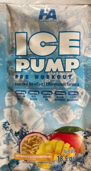 FA Ice Pump Pre workout 18,5g o smaku mango - marakuja