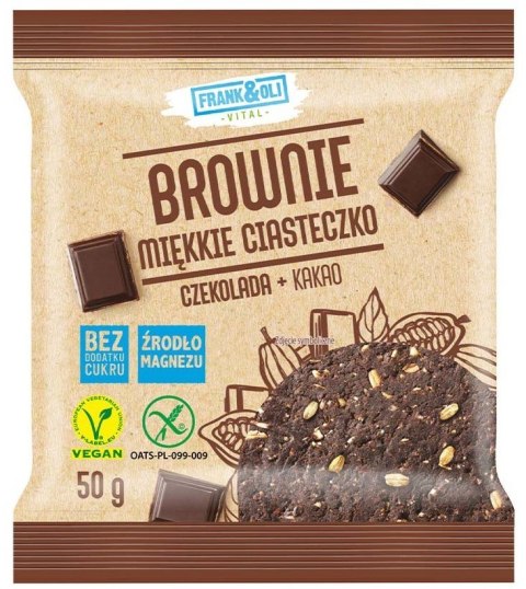 Frank&Oli Ciastko Miękkie Brownie z Czekoladą i Kakao 50g