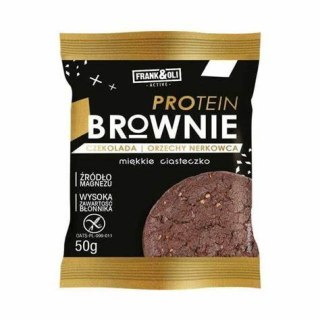 Frank&Oli Ciastko Proteinowe Brownie z Orzechami Nerkowca 50g