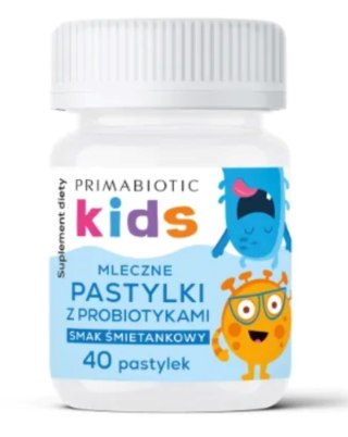 PrimaBiotic Mleczne pastylki z probiotykami o smaku śmietankowym 40 sztuk