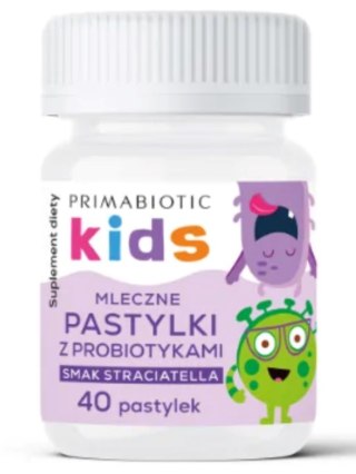 PrimaBiotic Mleczne pastylki z probiotykami o smaku straciatella 40 sztuk