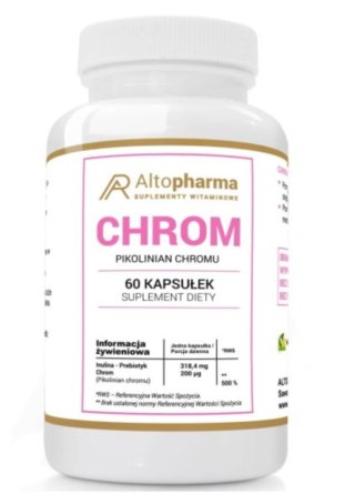 Altopharma Chrom Pikolinian Chromu 200 µg + Prebiotyk Vege 60 kapsułek