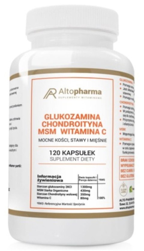 Altopharma Glukozamina Chondroityna MSM Witamina C 120 kapsułek