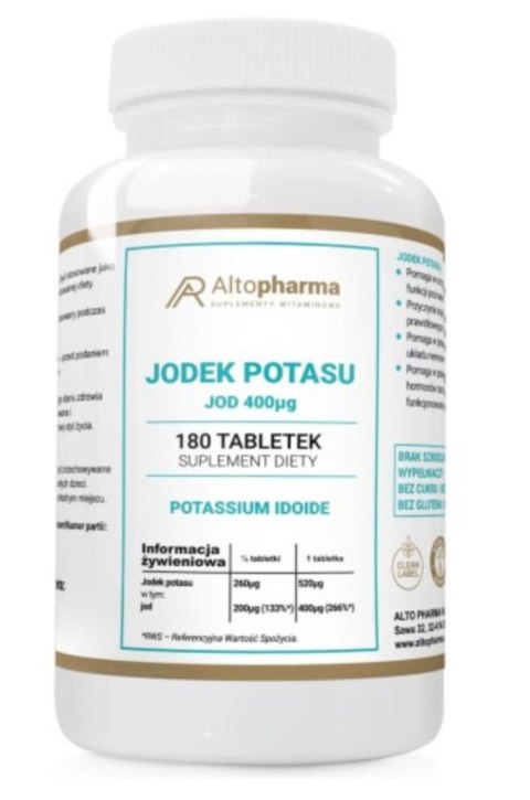 Altopharma Jodek Potasu 400 µg Vege 180 tabletek