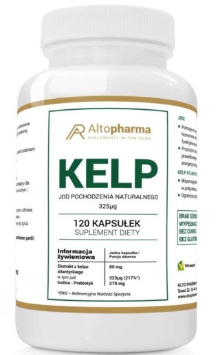 Altopharma Kelp ekstrakt Jod 325 µg + Prebiotyk Vege 120 kapsułek