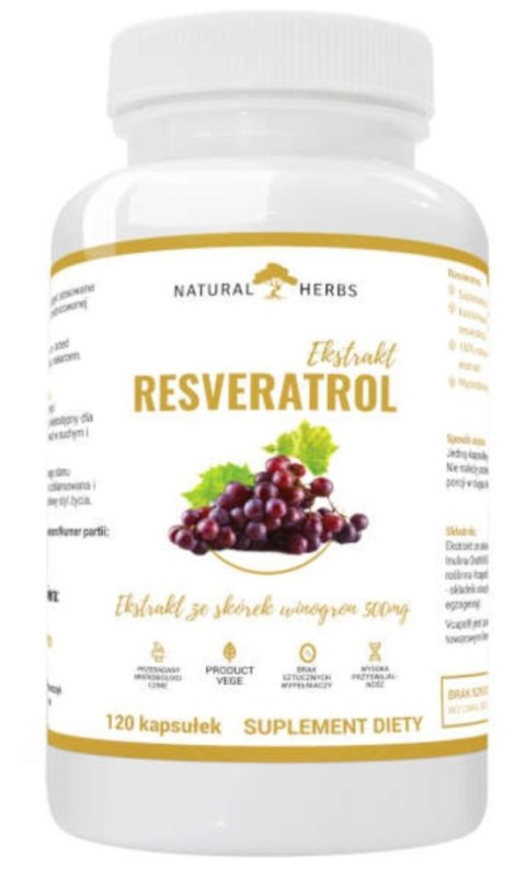 Altopharma Natural Herbs Resveratrol Ekstrakt 500mg 120 kapsułek