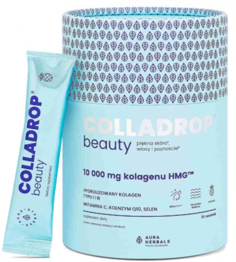 Aura Herbals Colladrop Beauty kolagen HMG 10000 mg Ananas saszetki 30 sztuk