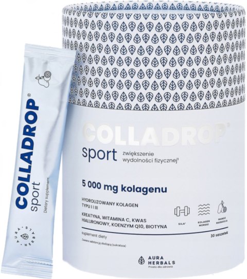 Aura Herbals Colladrop Sport kolagen morski 5000 mg saszetki 30 sztuk