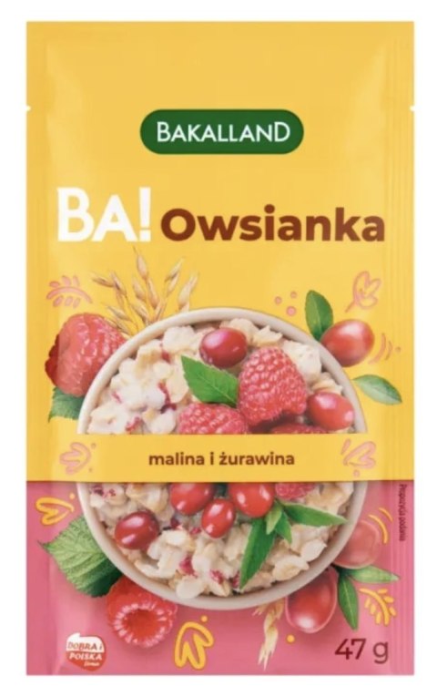 Bakalland Ba! Owsianka z maliną i żurawiną 47 g