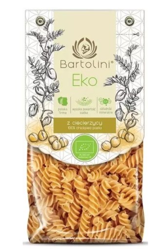 Bartolini Makaron Proteinowy Z Ciecierzycy Świderki BIO 250 g