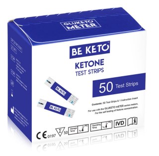 BeKeto GluKeto Meter testy paskowe ketony 50 sztuk