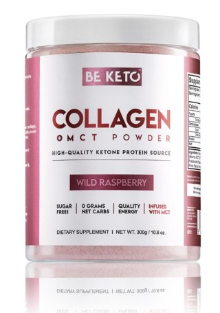 BeKeto Keto Kolagen z olejem MCT o smaku malinowym 300g