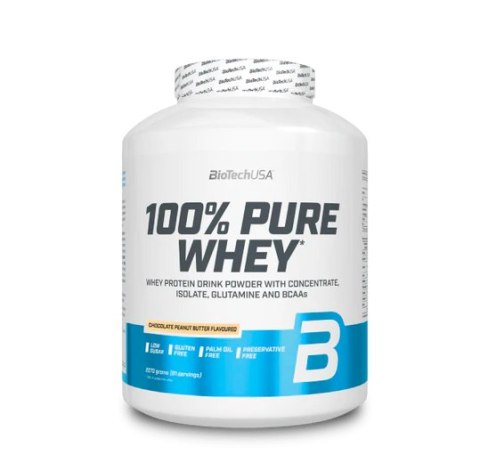 BioTech USA 100% Pure Whey 2270g o smaku masła orzechowego z czekoladą