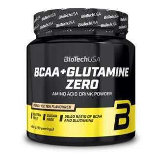 BioTech USA BCAA + Glutamine Zero 480 g o smaku ice tea peach