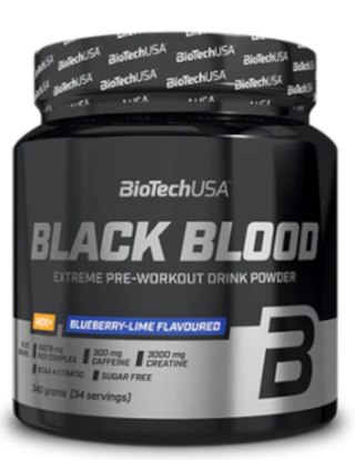 BioTech USA Black Blood NOX+ 340 g o smaku jagoda - limonka